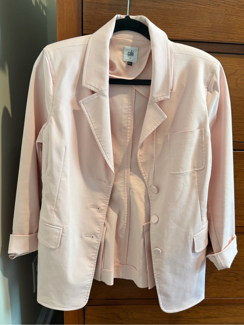 CAbi Pale Pink Relaxed Tailored Blazer